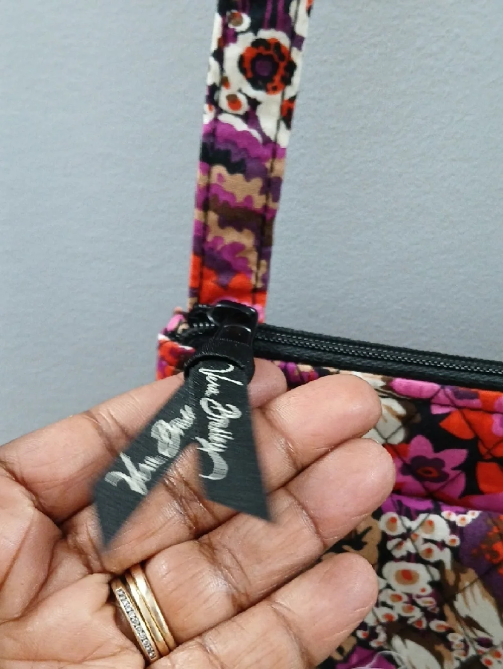 Vera Bradley Floral Quilted Crossbody in Brown, Pink & Purple - Picture 3 of 7